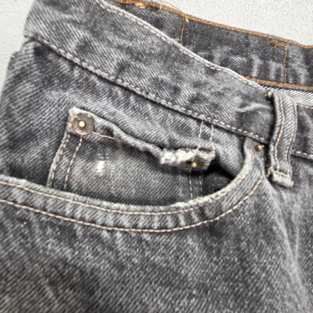 Levis‎ 501 Jeans Mens Gray Charcoal Straight Button Fly Distressed Fits 30x28